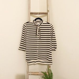 FOSSIL 100% Silk Bow Tie Blouse